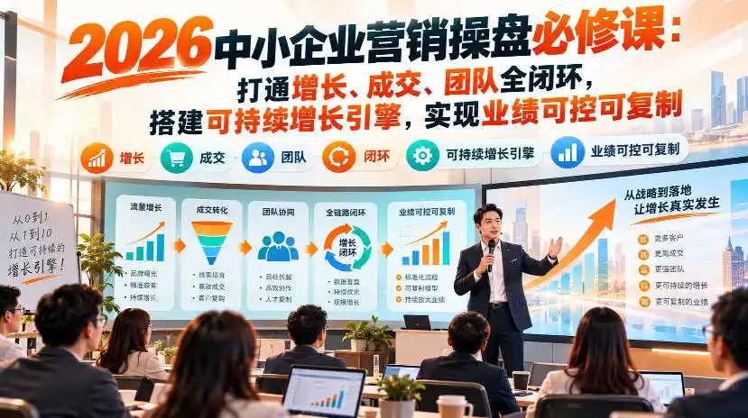 2026中小企业营销操盘必修课：打通增长、成交、团队全闭环，搭建可持续增长引擎，实现业绩可控可复制-来缘阁