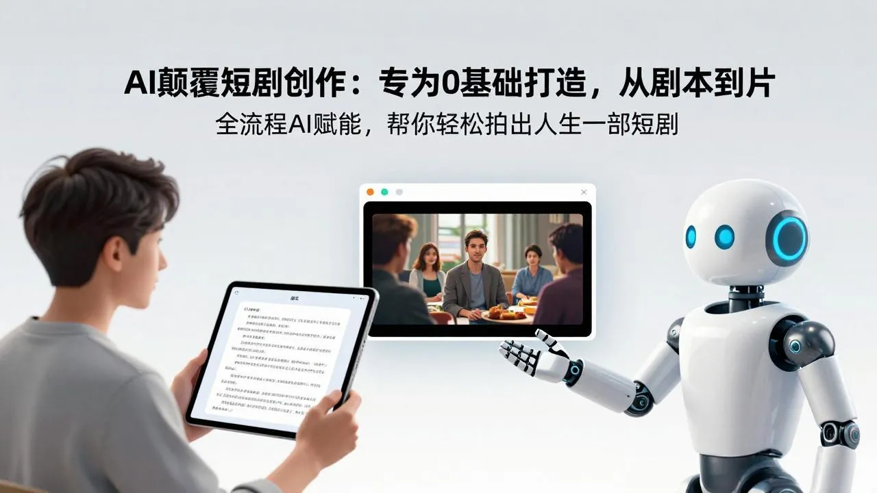 AI颠覆短剧创作：专为0基础打造，从剧本到成片全流程AI赋能，帮你轻松拍出人生第一部短剧-来缘阁