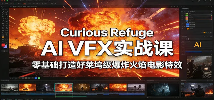 Curious Refuge AI VFX实战课，零基础打造好莱坞级爆炸火焰电影特效-来缘阁