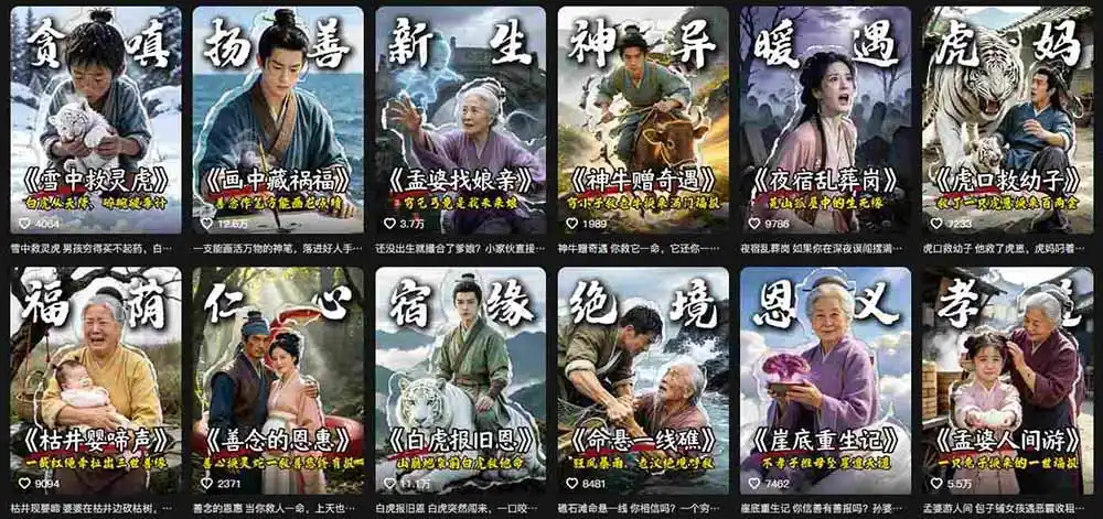抖音AI民间故事账号实战！67W粉丝博主拆解起号、文案、画面与剪辑，分享伙伴计划及广告变现路径，月入10000+-来缘阁