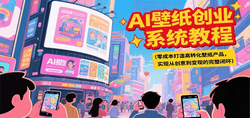 AI壁纸创业系统教程，零成本打造高转化壁纸产品，实现从创意到变现的完整闭环-来缘阁