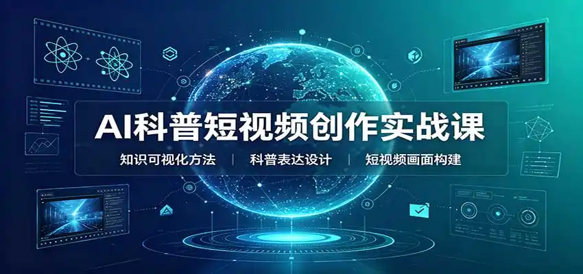 AI科普短视频创作实战课:配套要点文档,文案与视频提示词模板教学-来缘阁