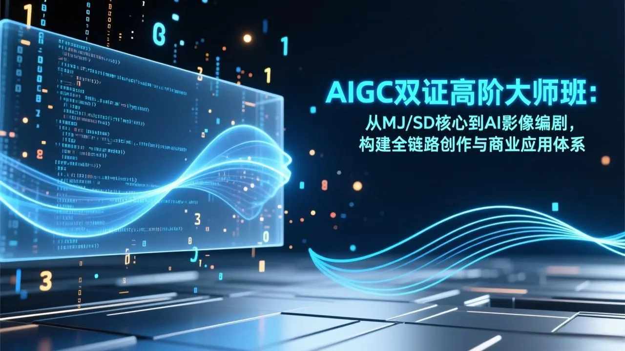 AIGC双证高阶大师班：从MJ/SD核心到AI影像编剧，构建全链路创作与商业应用体系-来缘阁
