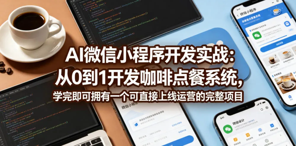 AI微信小程序开发实战：从0到1开发咖啡点餐系统，学完即可拥有一个可直接上线运营的完整项目-来缘阁