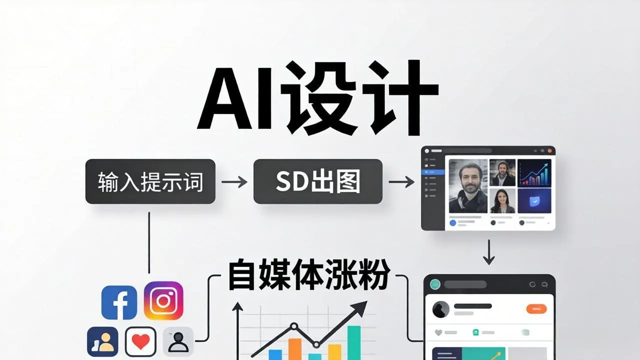 人人都是AI设计师：SD出图+自媒体涨粉一站教学，告别图文素材焦虑，AI设计让你轻松避开内卷-来缘阁