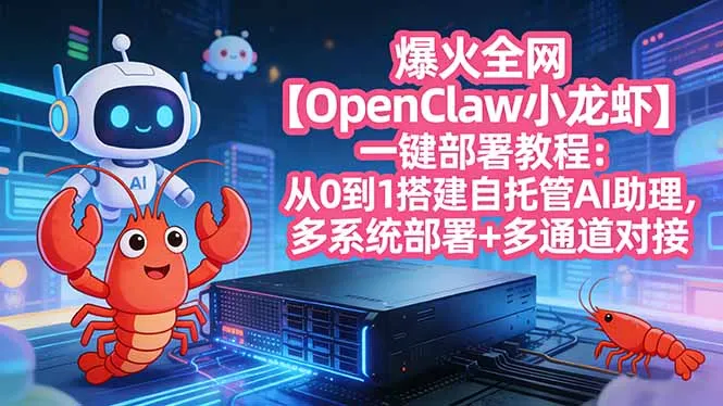 爆火全网【OpenClaw 小龙虾】一键部署教程：从0到1搭建自托管AI助理，多系统部署+多通道对接-来缘阁