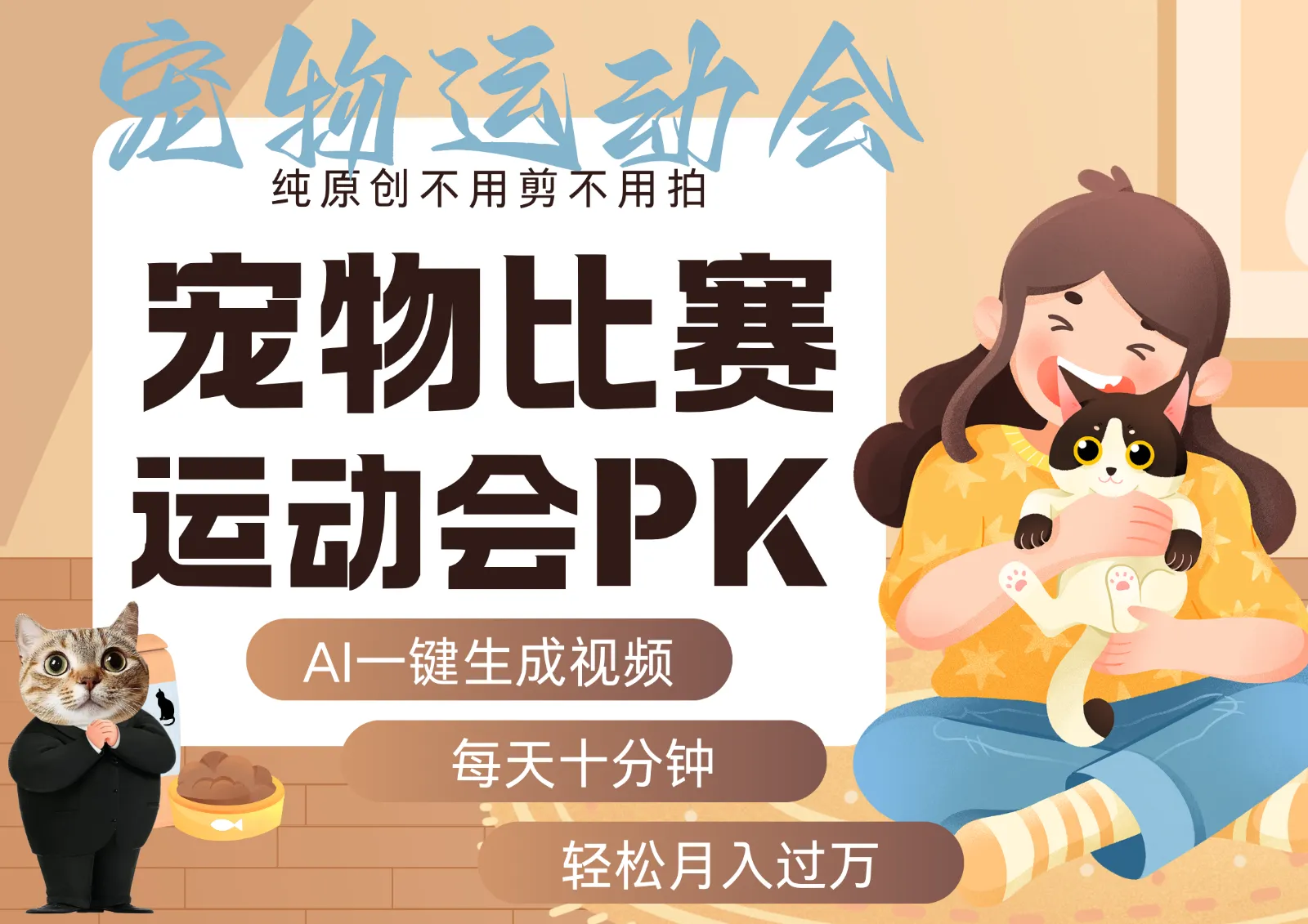 AI萌宠运动员跳水 射击 篮球 足球比赛 每天十分钟 附详细提示词文案库 代替做…-来缘阁