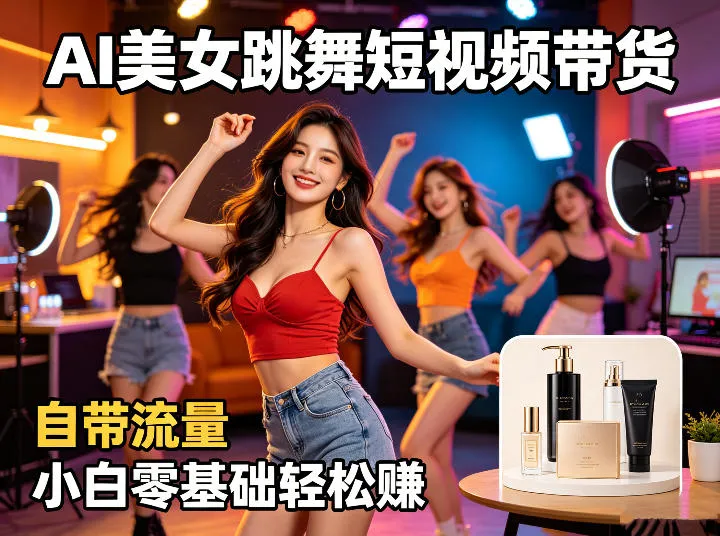 AI美女跳舞短视频带货：自带流量，小白零基础轻松賺，详细拆解-来缘阁