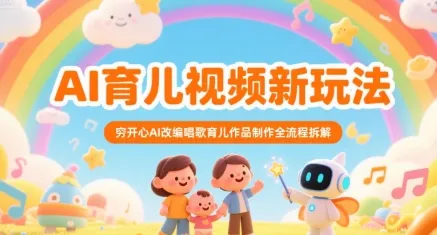 AI育儿视频新玩法，穷开心AI改编唱歌育儿作品制作全流程拆解-来缘阁