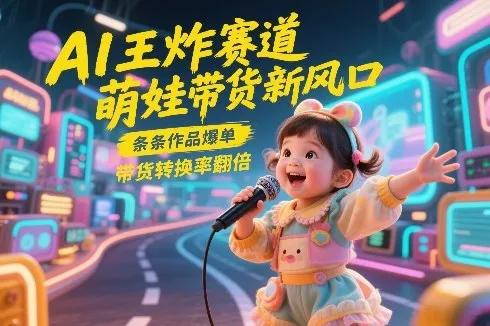 AI王炸赛道，萌娃带货新风口，条条作品爆单，带货转换率翻倍，核心逻辑拆解-来缘阁