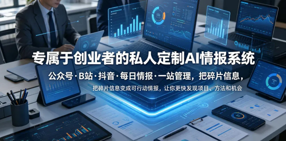专属于创业者的私人定制AI情报系统,公众号·B站·抖音·每日情报·一站管理,把碎片信息变成可行动情报,让你更快发现项目、方法和机会-来缘阁