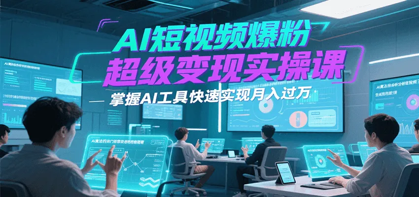 AI短视频爆粉超级变现实操课，掌握AI工具快速实现月入过万-来缘阁