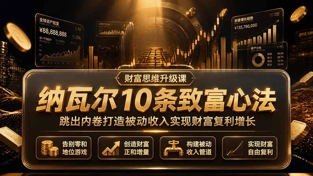 付费文章：纳瓦尔10条致富心法，跳出内卷打造被动收入实现财富复利增长-来缘阁