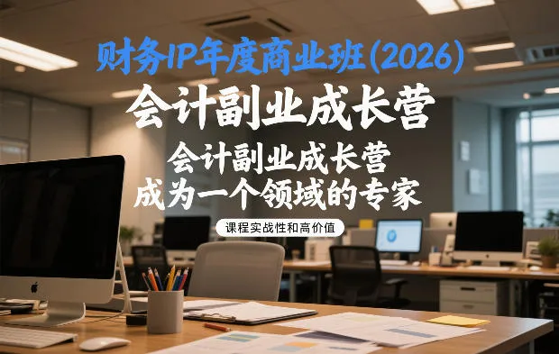 财务IP年度商业班(2026)，会计副业成长营，成为一个领域的专家-来缘阁