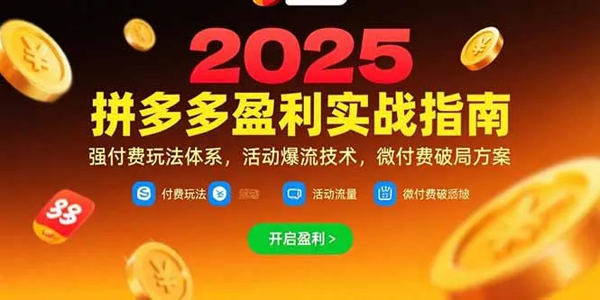 拼多多盈利实战指南，强付费玩法，活动爆流技术，微付费破局方案(更新7月-来缘阁