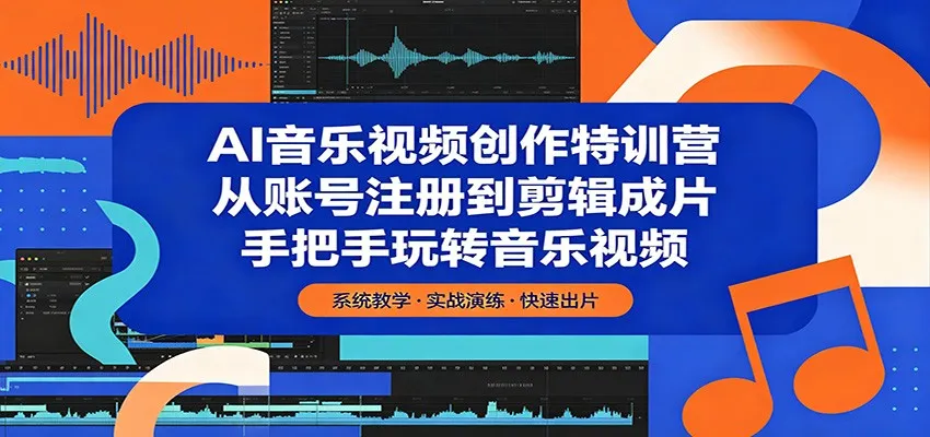 AI音乐视频创作特训营：从账号注册到剪辑成片，手把手玩转音乐视频-来缘阁