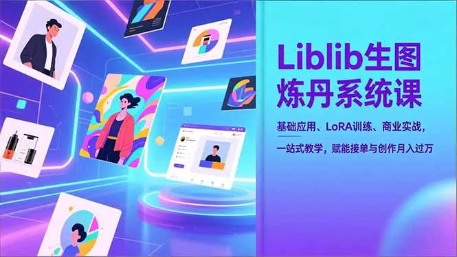 Liblib生图炼丹系统课，基础应用、LoRA训练、商业实战，一站式教学，赋能接单与创作月入过万-来缘阁