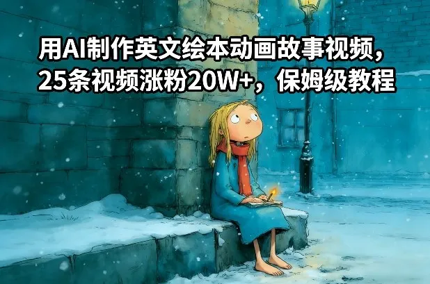 用AI制作英文绘本动画故事视频，25条视频涨粉20W+，保姆级教程-来缘阁