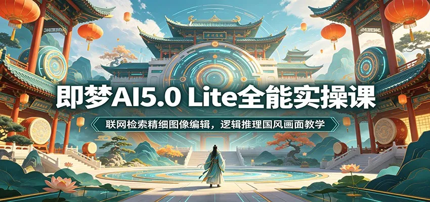 即梦AI5.0 Lite全能实操课：联网检索精细图像编辑，逻辑推理国风画面教学-来缘阁