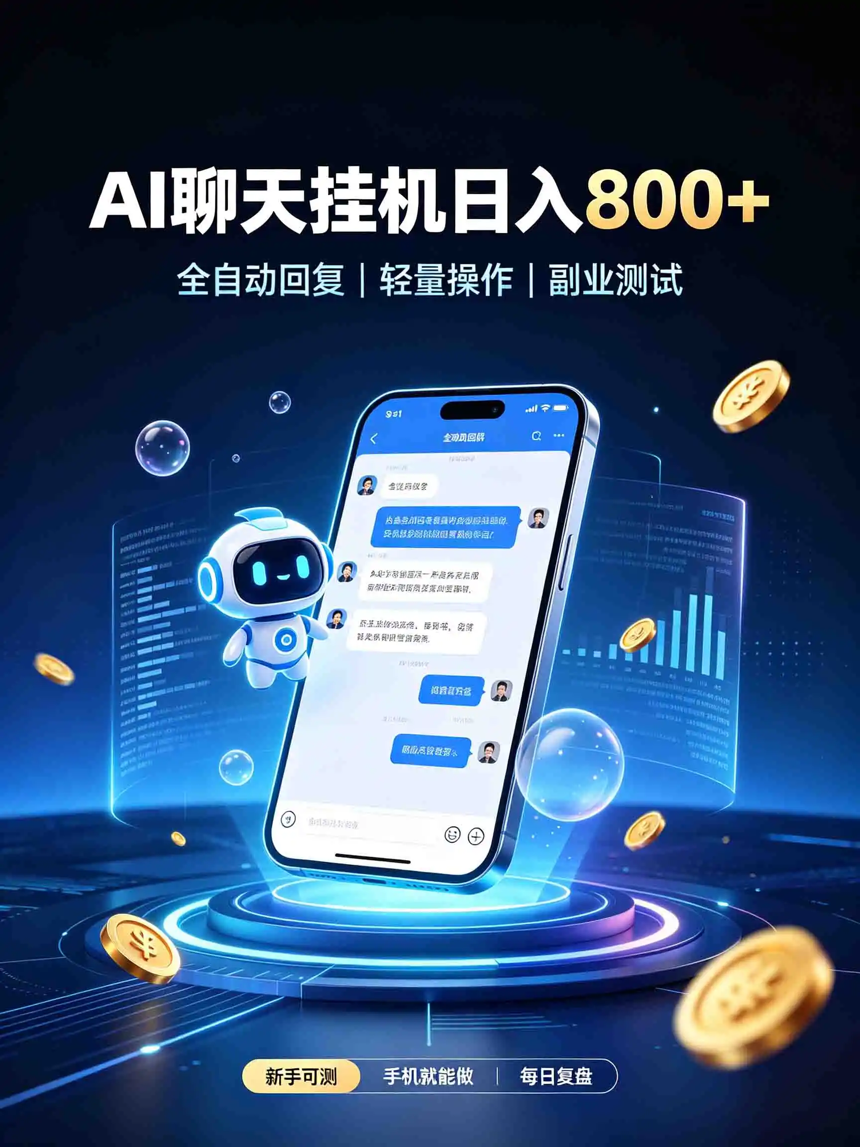 AI聊天挂机,日入800+,适用个人副业,工作室矩阵操作-来缘阁