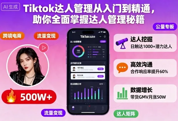 Tiktok达人管理从入门到精通，助你全面掌握达人管理秘籍-来缘阁