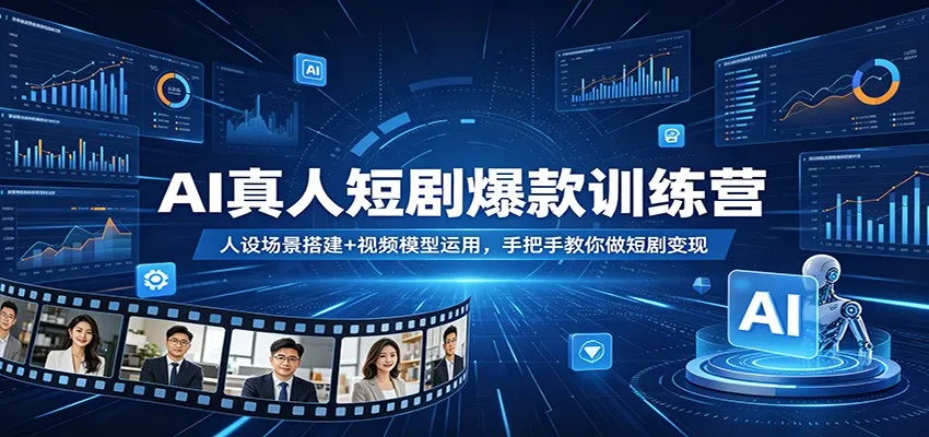 AI真人短剧爆款训练营：人设场景搭建+视频模型运用，手把手教你做短剧变现-来缘阁