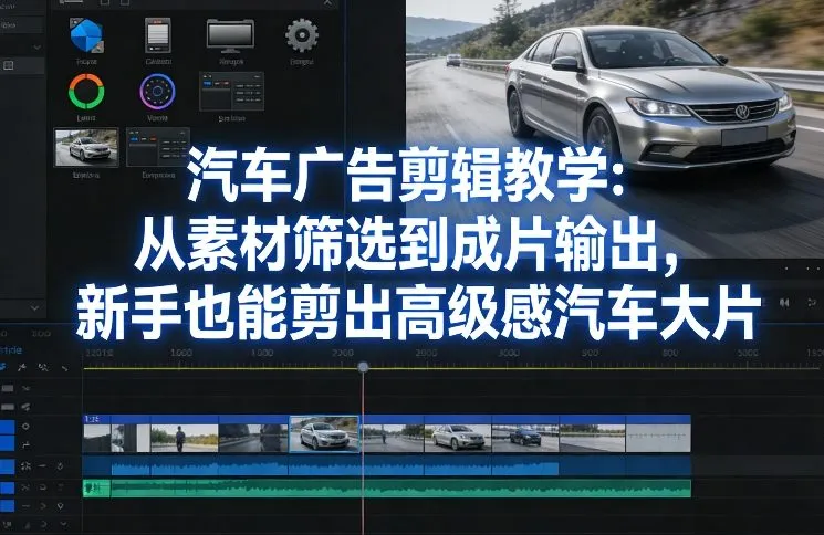 汽车广告剪辑教学：从素材筛选到成片输出，新手也能剪出高级感汽车大片-来缘阁