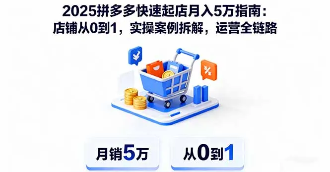 2025拼多多快速起店月入5万指南：店铺从0到1，实操案例拆解，运营全链路-来缘阁