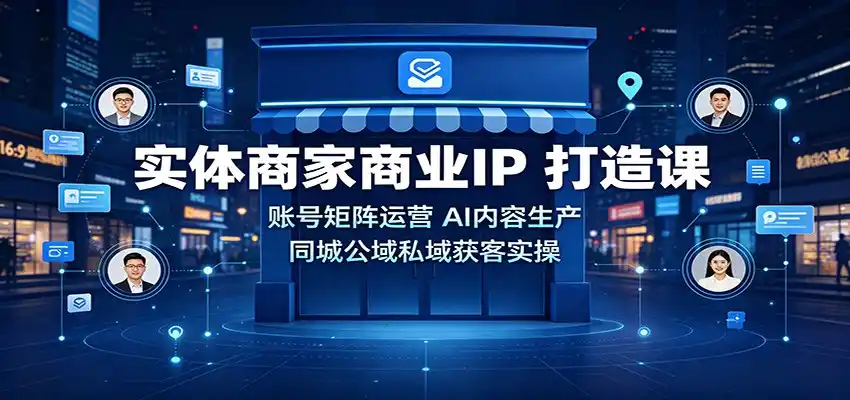 实体商家商业IP打造课：账号矩阵运营，AI内容生产，同城公域私域获客实操-来缘阁